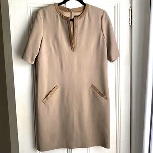 Ralph Lauren tan dress with pockets and suede detailing